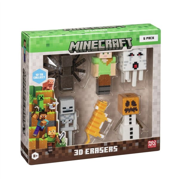3D eraser set Minecraft MC4060B 6 Pieces