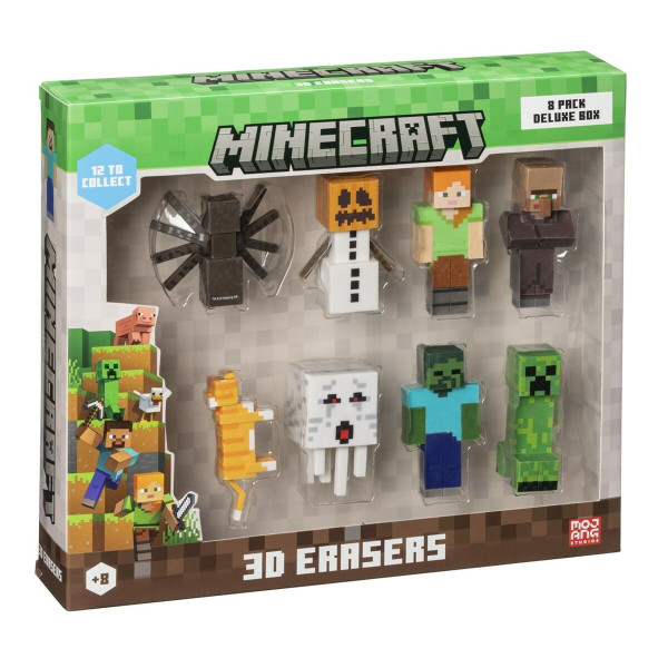 3D eraser set Minecraft MC4070B 8 Pieces
