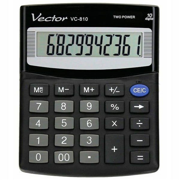 Calculator Vector VC-810 Black Plastic