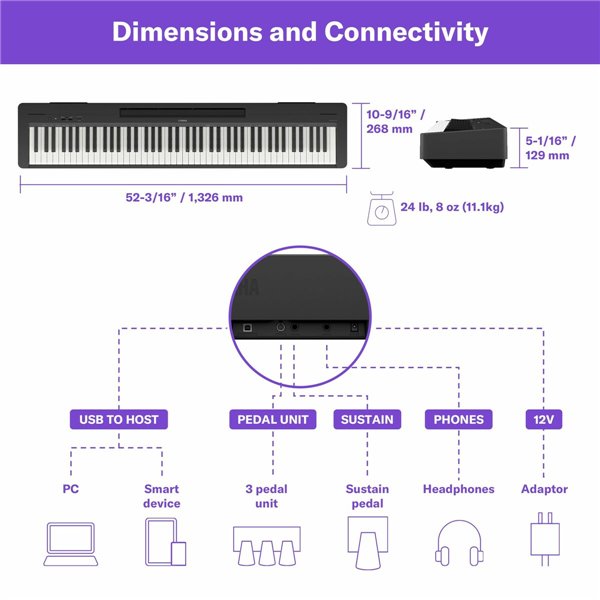 Keyboard YAMAHA P-145BT