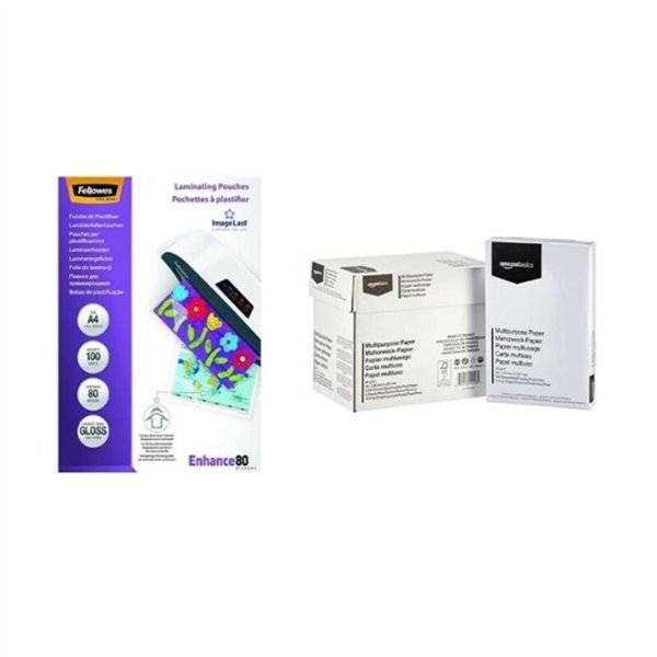 Laminating sleeves Fellowes 5306114 Transparent A4 (100 Units)
