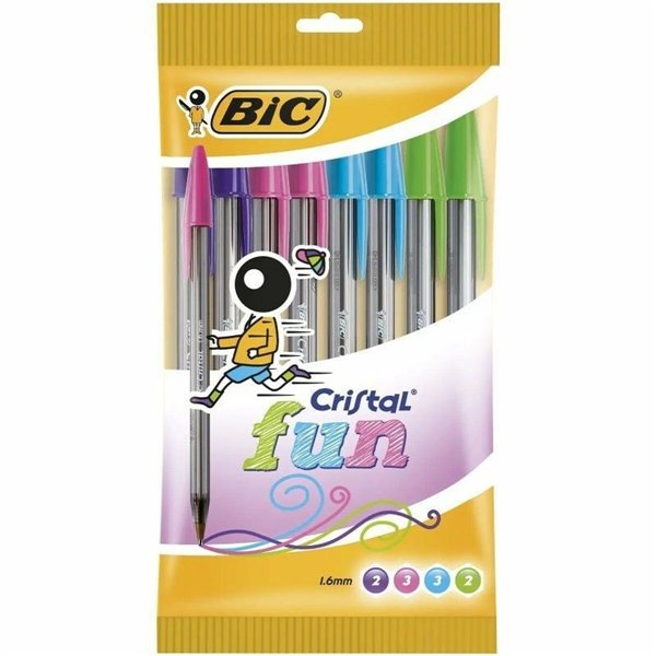 Set of Biros Bic Cristal Fun 921342 Multicolour 10 Pieces (10 Units)