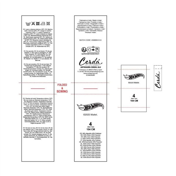 Children’s Sweatshirt without Hood Hot Wheels Red