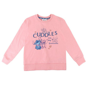 Hoodless Sweatshirt for Girls Stitch Pink