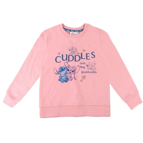 Hoodless Sweatshirt for Girls Stitch Pink