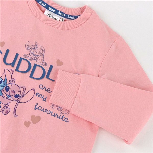 Hoodless Sweatshirt for Girls Stitch Pink