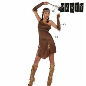 Costume for Adults Th3 Party Brown American Indian (3 Pieces)