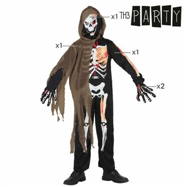 Costume for Children Th3 Party Multicolour Skeleton (4 Pieces)
