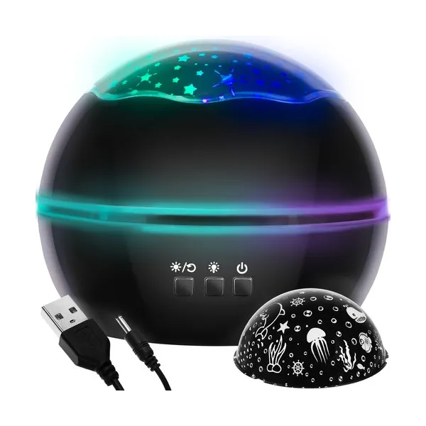 Night light with projector - black LP16857