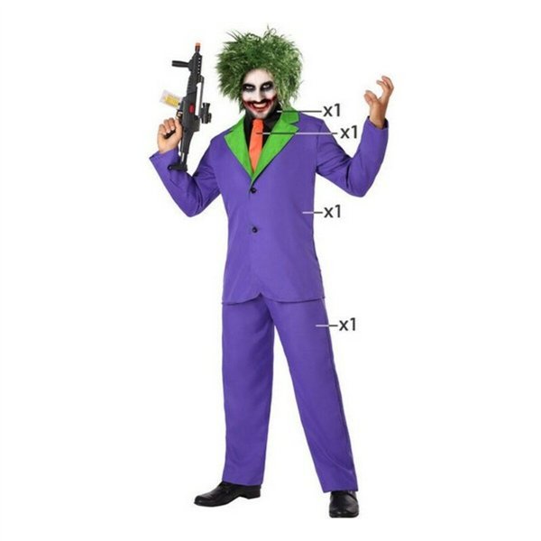 Costume for Adults Joker Purple Male Assassin (3 Pieces)