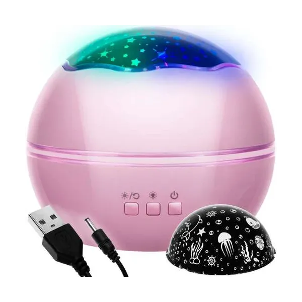 Night light with projector - pink LP16859