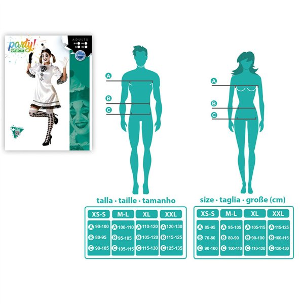 Costume for Adults White Male Clown