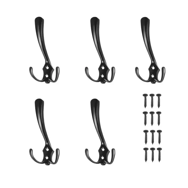 Black wall hanger - set of 5