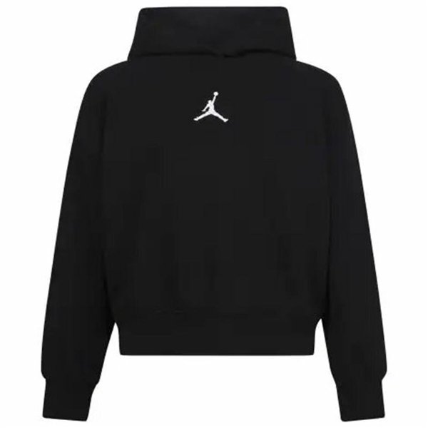 Hooded Sweatshirt for Girls Jordan Icon Play White Black