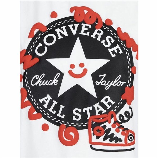 Children's Sports Outfit Converse Squiggle S/Se+Ft White Red 2 Pieces