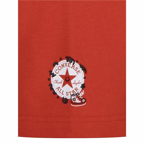 Children's Sports Outfit Converse Squiggle S/Se+Ft White Red 2 Pieces