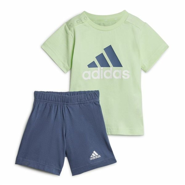 Sports Outfit for Baby Adidas Bl Cotton Set Infantil Blue Light Green