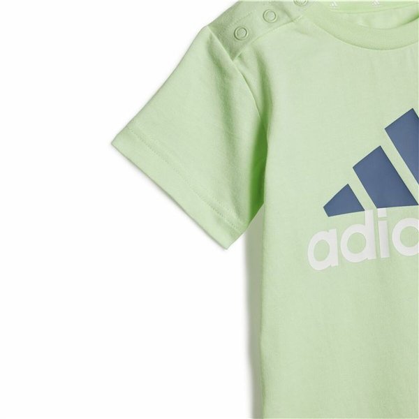 Sports Outfit for Baby Adidas Bl Cotton Set Infantil Blue Light Green