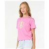 Child's Short Sleeve T-Shirt Rip Curl Island Surf Crop Pink