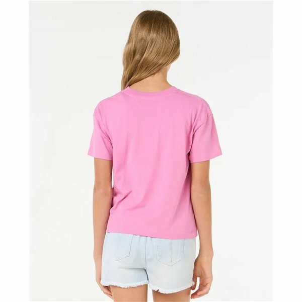 Child's Short Sleeve T-Shirt Rip Curl Island Surf Crop Pink