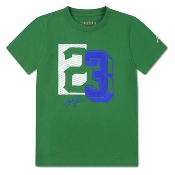 Child's Short Sleeve T-Shirt Jordan Jdb Jm 23 Mesh Ss Green