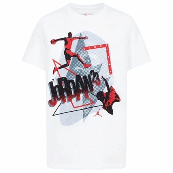 Child's Short Sleeve T-Shirt Jordan Jordan 3Peat Ss White