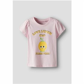 Child's Short Sleeve T-Shirt Name It Nmfvibeke Capsl Ballerina Pink