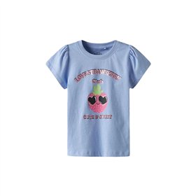 Child's Short Sleeve T-Shirt Name It Nmfvibeke Capsl Serenity Indigo