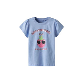 Child's Short Sleeve T-Shirt Name It Nmfvibeke Capsl Serenity Indigo