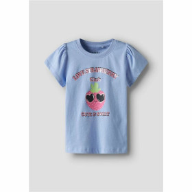 Child's Short Sleeve T-Shirt Name It Nmfvibeke Capsl Serenity Indigo