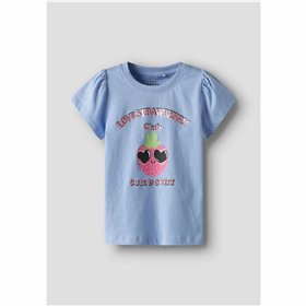 Child's Short Sleeve T-Shirt Name It Nmfvibeke Capsl Serenity Indigo