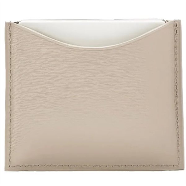 La Bouche Rouge Beige Leather Compact Case