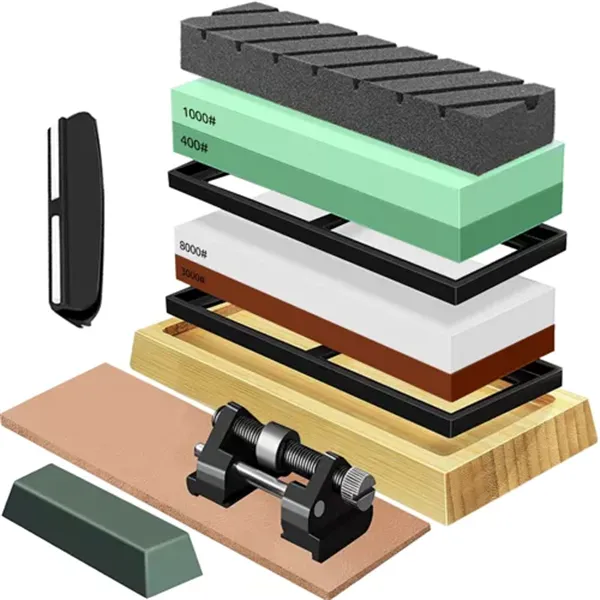 Sharpener for Kitchen Knives Chisels Water Stone Sharpening Stone + Strap RUHHY 23763