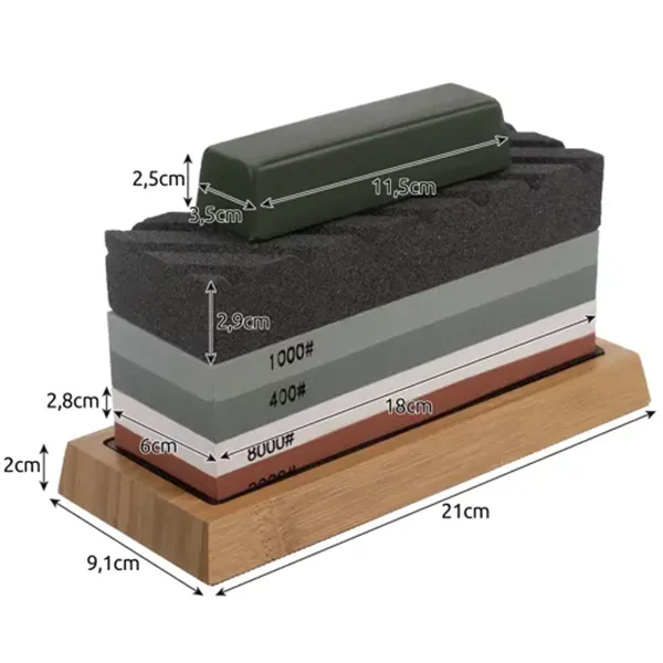 Sharpener for Kitchen Knives Chisels Water Stone Sharpening Stone + Strap RUHHY 23763