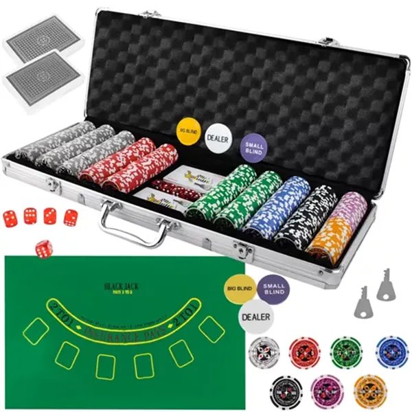 Pokeri - 500 pelimerkin setti kotelossa HQ 23529