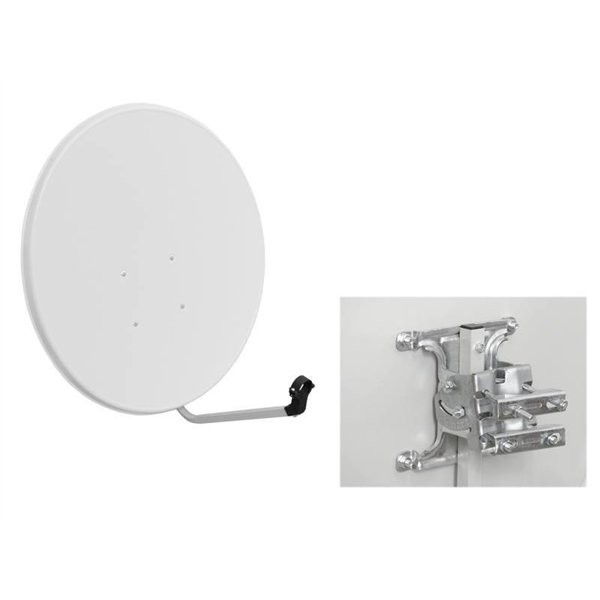 Satellite dish 80, white, 5pcs kit with mounting accessories
