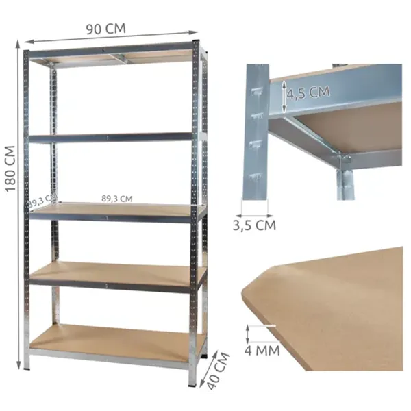 Noliktavas plaukts 180x90x40 Malatec 23768