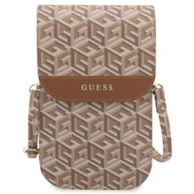Guess bag for phone GUWBHGCFSEW brown Wallet GCube Stripe
