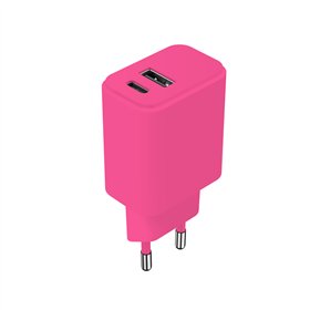 Setty charger USB + USB-C 20W LSIM-AC-206 pink