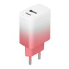 Setty charger USB + USB-C 20W LSIG-AC-20 white-pink gradient