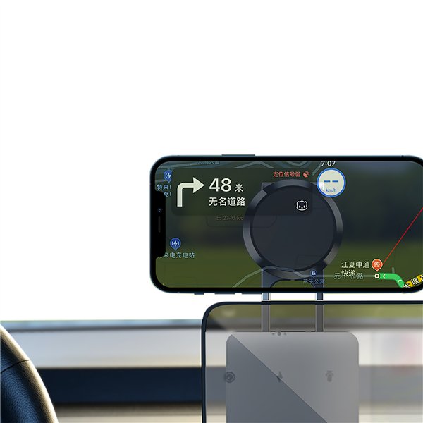 Setty magnetic car windshield holder round clear black QUSM-S-RC-01