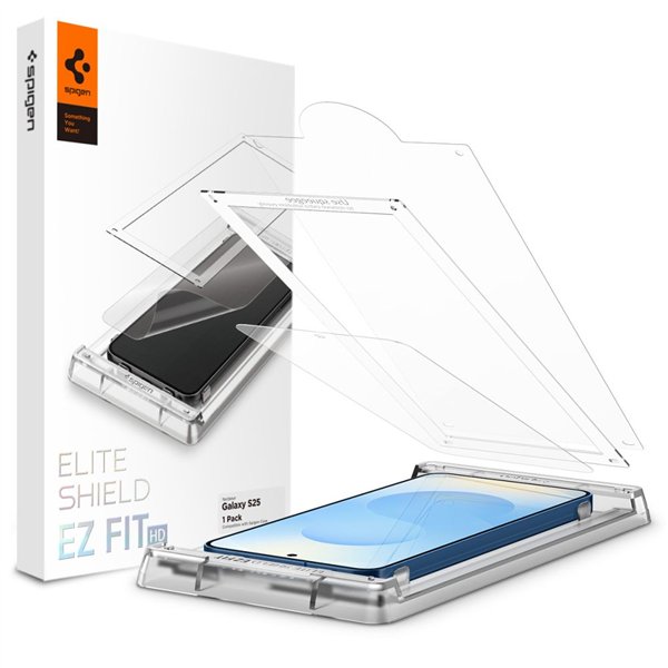 „Spigen Elite Shield“ „Ez Fit“, skirtas „Samsung Galaxy S25 Clear“