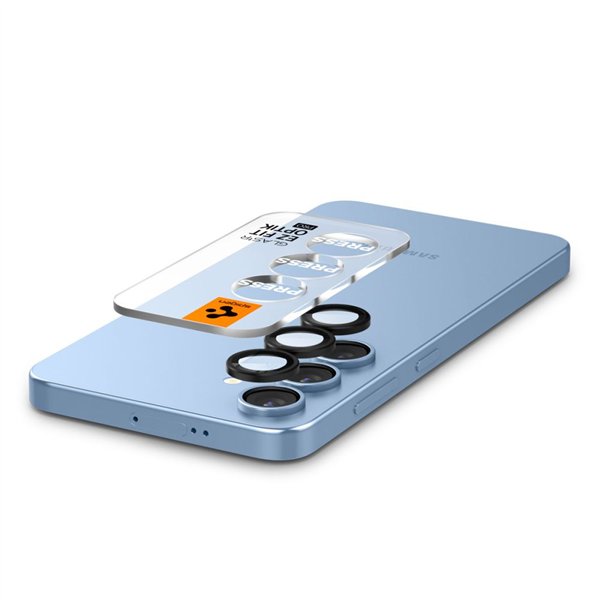 Spigen Optik Pro Glas.Tr “Ez Fit” kameras aizsargi, 2 iepakojumā, Samsung Galaxy S25, melni