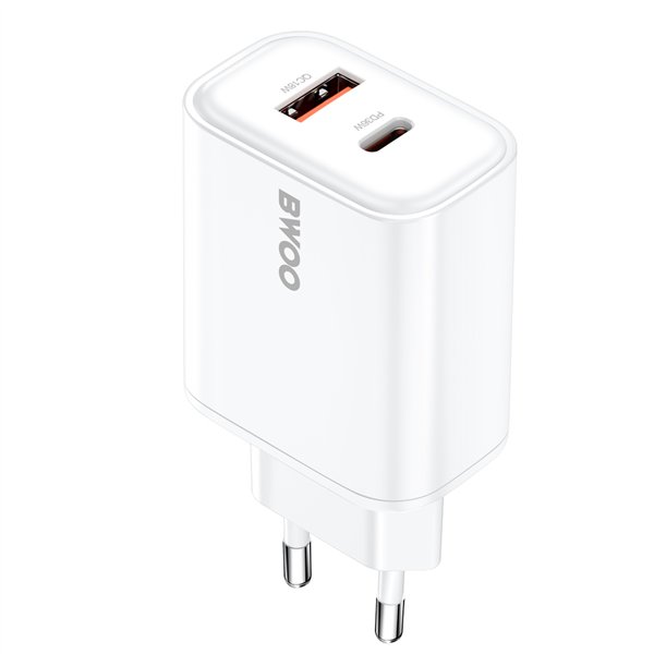 BWOO CDA207 PD 36W wall charger 1x USB-A + USB-C port white
