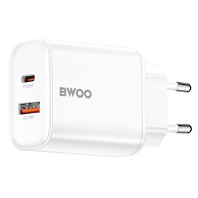 BWOO CDA207 PD 36W wall charger 1x USB-A + USB-C port white