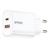 BWOO CDA207 PD 36W wall charger 1x USB-A + USB-C port white