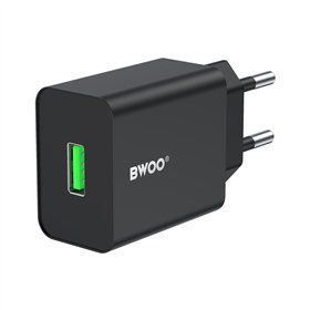 BWOO wall charger CDA249 5V 2,4A USB-A, black