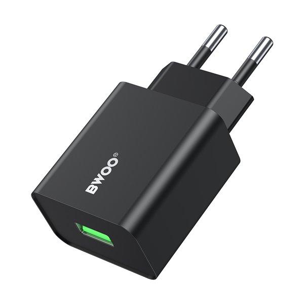 BWOO wall charger CDA249 5V 2,4A USB-A, black