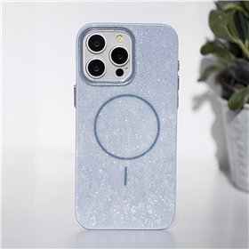 Glitter Thin Mag case for iPhone 16e blue