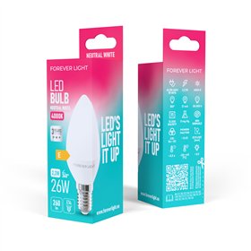 Forever Light LED Bulb E14 C37 2.2W 260lm 4000K class E